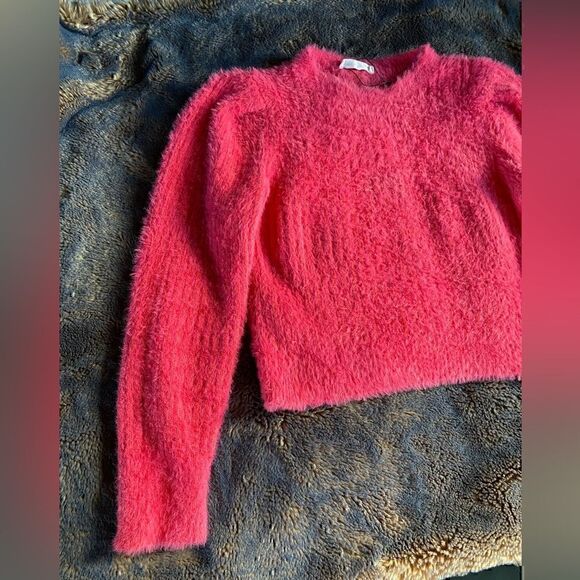 Mango Fuzzy Chunky Ribbed Curvy Winter Crewneck Pullover Size S Very Good - Picture 10 of 12